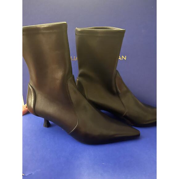 NEW Stuart Weitzman Naomi 50mm Bootie Size 7.5 Black Leather Women Retail $650 - Picture 5 of 11